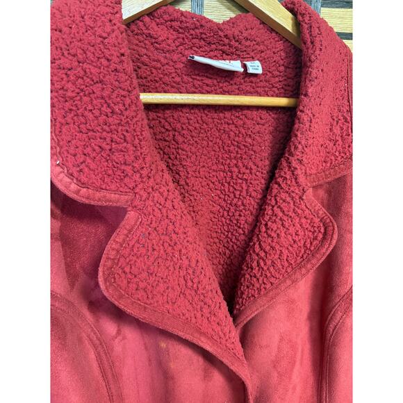D&Co Red Sherpa Lined Jacket Size 3X - Picture 5 of 9